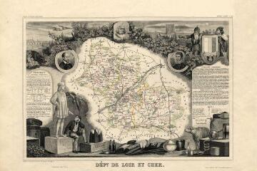 1 vue  - Loir-et-Cher : carte du département tirée de l\'Atlas National Illustré, s.d. (ouvre la visionneuse)