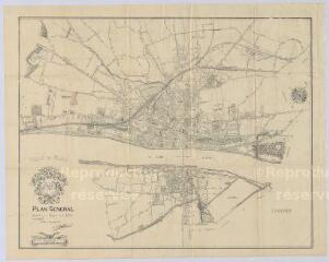 1 vue Blois : plan général de la ville (repris à l'occasion de la création du lotissement de Cabochon, 25 juillet 1923). Echelle au 1/5 000e