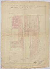 1 vue Blois : plan général des terrains acquis et à acquérir pour l'hôpital psychiatrique. Dressé par l'architecte Albert Renou, le 31 août 1918. Echelle au 1/1 000e