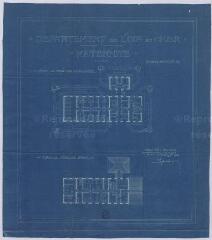 1 vue Blois : plan du rez-de-chaussée et du premier étage du pavillon des services généraux de la maternité de l'hôpital civil et militaire, s.d. Echelle au 1/5 000e