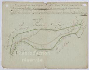 1 vue La Chapelle-Enchérie : plan du réarpentage des coupes des bois des Hougasseaux appartenant à la commune, 1834