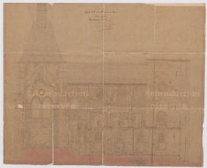 1 vue  - Blois : Église Saint-Laumer (Saint-Nicolas) : face latérale côté nord avant restauration. Fait et dressé par l\'architecte à Paris, le 26 mai 1854 (ouvre la visionneuse)