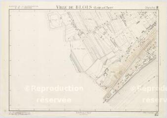 1 vue Blois : plan de la ville par le Ministère de la reconstruction et de l'urbanisme (planche 8), 1941-1949