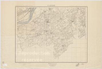 1 vue Candé-sur-Beuvron : plan de la ville par la Délégation générale à l'équipement national ; groupement d'urbanisme du val de Loire, dressé en 1944