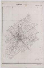 1 vue  - Contres : plan topographique de la ville (zone centrale) par le Ministère de la construction, dressé en avril 1966 (ouvre la visionneuse)