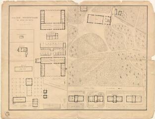 1 vue Lamotte-Beuvron : colonie pénitentiaire de Saint-Maurice : plan général des différents bâtiments dans le parc, [XXe]