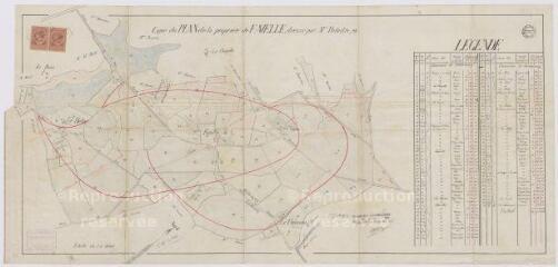 1 vue Millançay, Lanthenay : copie du plan de la propriété de Favelle, dressé par M. Dutertre, 8 octobre 1891