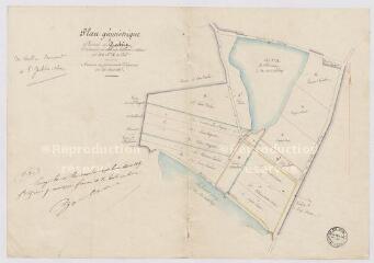 1 vue Saint-Julien-sur-Cher : plan géométrique su Placeau du Grobois, commune de Saint-Julien-sur-Cher. Numéro 522, section A du cadastre. 26 août 1876.