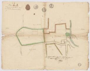 3 vues  - Mont-près-Chambord : plan et arpentage de deux pièces de pré situées au Climat des Bardelles. Résultats en attaché. 29 décembre 1811. (ouvre la visionneuse)
