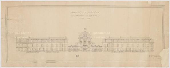 1 vue Blois : agrandissement du pensionnat de Saint-Lazare, par l'architecte de l'arrondissement de Blois, le 29 juillet 1873, [sans échelle]. Provenance : 3 H Dépôt