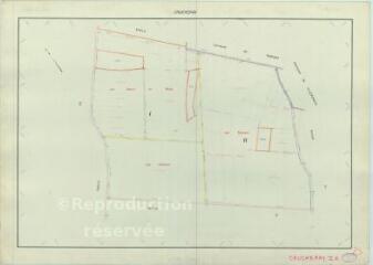 1 vue Crucheray (Commune de) : plan de remembrement. Section ZH