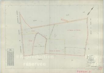 1 vue Périgny (Commune de) : plan de remembrement. Section ZI