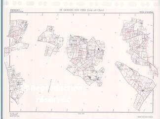 1 vue Saint-Georges-sur-Cher (Commune de) : plan de remembrement. Tableau d'assemblage des sections ZO, ZP, ZR, ZS, ZT, ZV, ZW, ZX