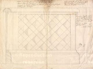 1 vue MENARS.- Jardin : élévation d'une corbeille ; 1770 ; annoté de la main du marquis de Marigny