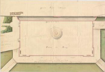 1 vue MENARS.- Jardin : plan de détail du plateau du kiosque ; 1774 ; échelle de 25 toises à raison de 4 lignes 1