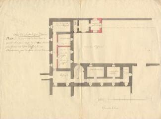 1 vue MENARS.- Château : plan de détail d'un projet d'aménagement sous la cuisine et le lavoir ; 1774 ; échelle graphique