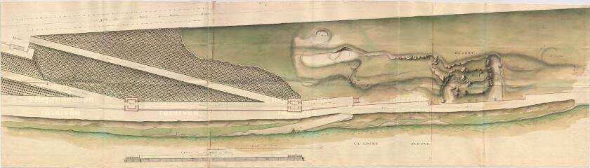 1 vue MENARS.- Jardin : plan de situation du Désert et de la terrasse ; 1775 ; échelle de 50 toises