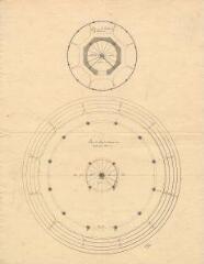 ouvrir dans la visionneuse : MENARS.- Jardin : plan de détail du rez-de-chaussée d'un belvédère chinois, plan de l'escalier ; 1770 ; sans échelle