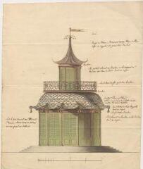 1 vue MENARS.- Jardin : élévation d'un kiosque chinois ; 1770 ; échelle de 4 toises
