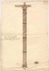 1 vue MENARS.- Jardin : coupe d'une colonne pour un kiosque, devis ; 1776 ; échelle graphique