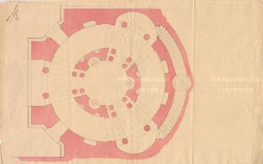 1 vue MENARS.- Jardin : plan de détail d'un temple circulaire ; sd ; sans échelle