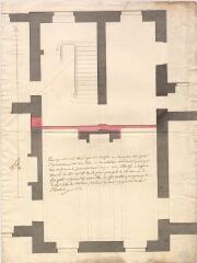 1 vue MENARS.- Château : plan de détail du projet d'agrandissement du salon du marquis de Marigny ; 1771 ; échelle graphique