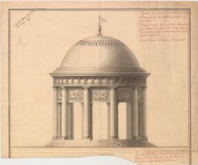 1 vue MENARS.- Jardin : élévation d'un pavillon pour le Rond de Cour ; 1771 ; échelle graphique ; annoté de la main du marquis de Marigny