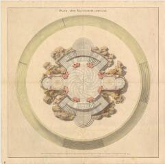 1 vue MENARS.- Jardin : plan de détail d'un belvédère chinois ; 1770 ; échelle sur 10 toises