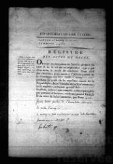 591 vues Registre d'état civil. microfilm des registres des naissances, mariages, décès. (brumaire an VII-1816)