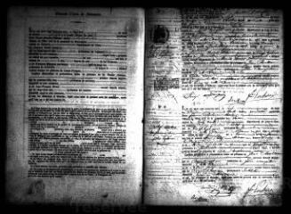 375 vues Registre d'état civil. microfilm des registres des naissances. (1862-1867) : microfilm des registres des mariages, décès. (1843-1867)