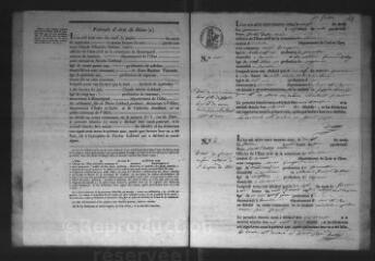 414 vues  - Registre d\'état civil. microfilm des registres des naissances, mariages, décès. (1835-1865) (ouvre la visionneuse)