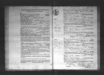 592 vues  - Registre d\'état civil. microfilm des registres des naissances, mariages, décès. (1833-1855) (ouvre la visionneuse)