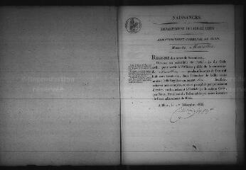 451 vues  - Registre d\'état civil. microfilm des registres des naissances, mariages, décès. (1836-1861) (ouvre la visionneuse)