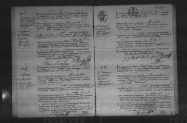 560 vues  - Registre d\'état civil. microfilm des registres des naissances, mariages, décès. (1818-1845) (ouvre la visionneuse)
