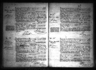 415 vues Registre d'état civil. microfilm des registres des naissances, mariages, décès. (septembre 1850-1862) : microfilm des tables décennales. (1802-1862)