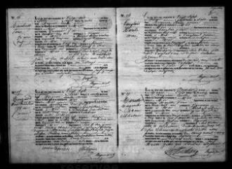 590 vues  - Registre d\'état civil. microfilm des registres des naissances, mariages, décès. (mars 1850-avril 1858) (ouvre la visionneuse)