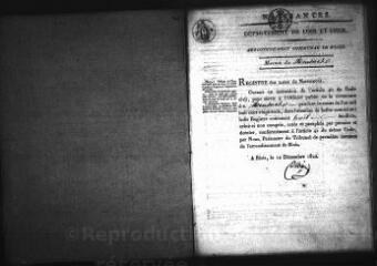 698 vues Registre d'état civil. microfilm des registres des naissances, mariages, décès. (1823-1842)