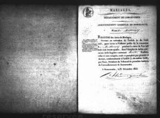 574 vues Registre d'état civil. microfilm des registres des naissances, mariages, décès. (juin 1834-1853)