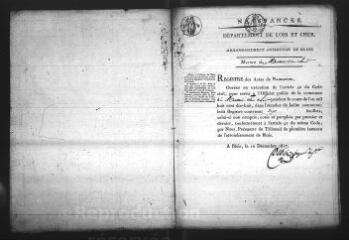 601 vues  - Registre d\'état civil. microfilm des registres des naissances, mariages, décès. (1818-1838) (ouvre la visionneuse)