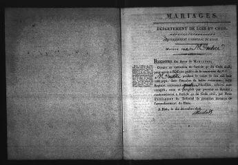 592 vues Registre d'état civil. microfilm des registres des naissances, mariages, décès. (octobre 1807-1829)