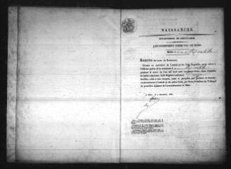 226 vues Registre d'état civil. microfilm des registres des naissances, mariages, décès. (1853-1862)