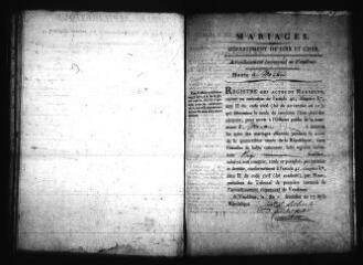 601 vues  - Registre d\'état civil. microfilm des registres des naissances, mariages, décès. (vendémiaire an XIV-1817) (ouvre la visionneuse)