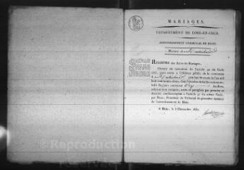 614 vues Registre d'état civil. microfilm des registres des naissances, mariages, décès. (1832-1841)