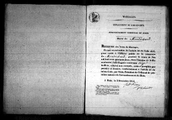 609 vues Registre d'état civil. microfilm des registres des naissances, mariages, décès. (1842-1852)