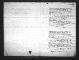 603 vues Registre d'état civil. microfilm des registres des naissances, mariages, décès. (vendémiaire an VI-septembre 1809)