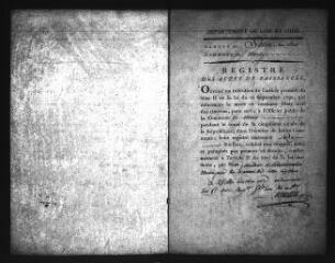 569 vues Registre d'état civil. microfilm des registres des naissances, mariages, décès. (vendémiaire an V-1815)