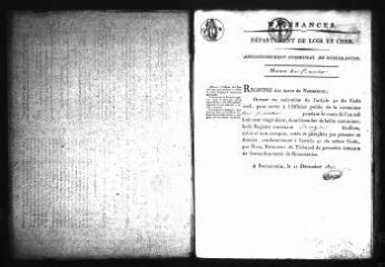 597 vues  - Registre d\'état civil. microfilm des registres des naissances, mariages, décès. (1822-1836) (ouvre la visionneuse)