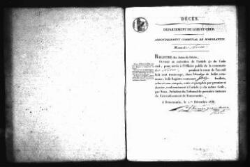 594 vues Registre d'état civil. microfilm des registres des naissances, mariages, décès. (1837-septembre 1850)