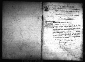 390 vues Registre d'état civil. microfilm des registres des naissances, mariages, décès. (1833-1867)