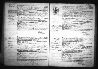 568 vues  - Registre d\'état civil. microfilm des registres des naissances, mariages, décès. (mai 1835-1852) (ouvre la visionneuse)